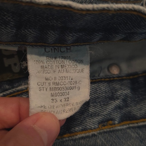 Cinch Green Label Relaxed Fit Workwear Mid Rise Blue Denim Jeans Mens 33x32 - Picture 12 of 12